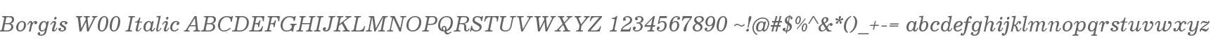 Borgis W00 Italic