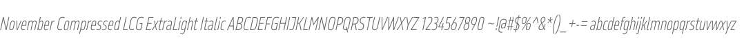 November Compressed LCG ExtraLight Italic