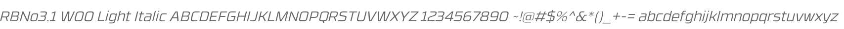 RBNo3.1 W00 Light Italic