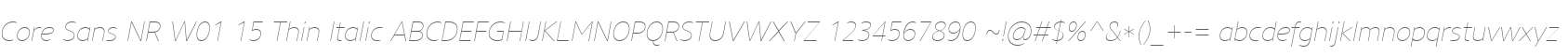 Core Sans NR W01 15 Thin Italic