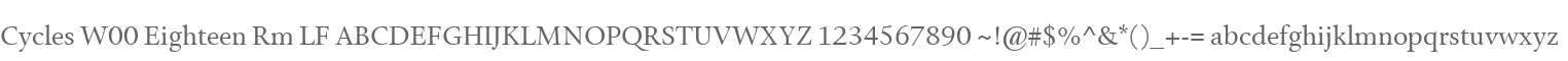 Cycles W00 Eighteen Rm LF