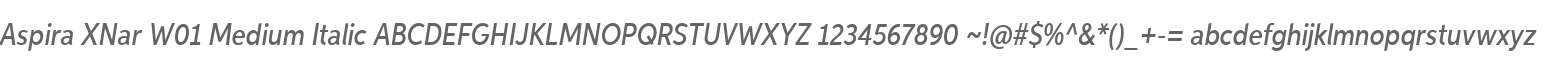 Aspira XNar W01 Medium Italic