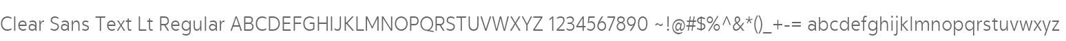 Clear Sans Text Lt Regular
