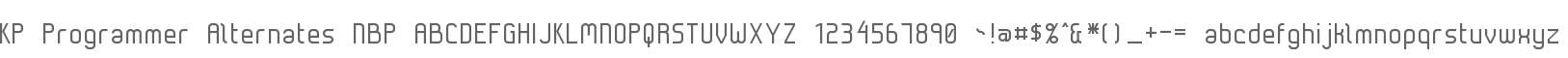 KP Programmer Alternates NBP
