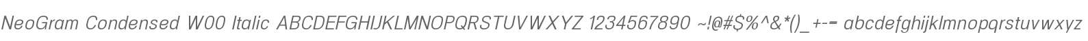 NeoGram Condensed W00 Italic