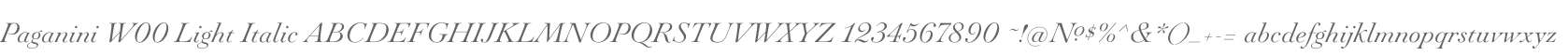 Paganini W00 Light Italic