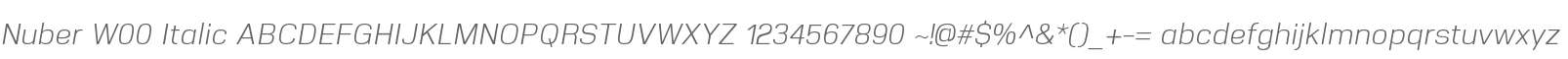 Nuber W00 Italic