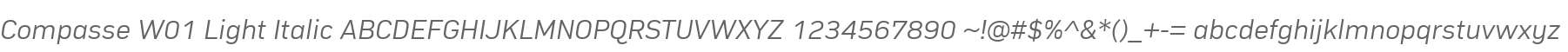 Compasse W01 Light Italic