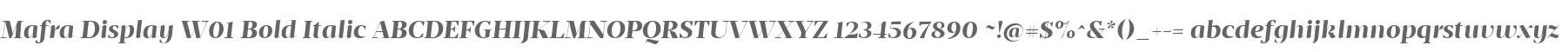 Mafra Display W01 Bold Italic
