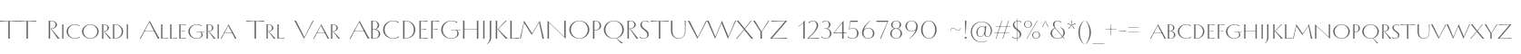 TT Ricordi Allegria Trl Var