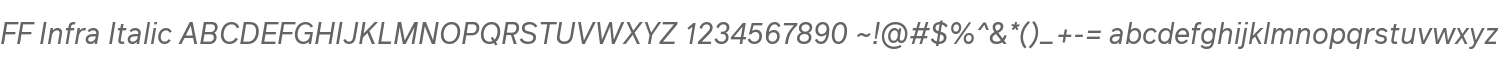 FF Infra Italic