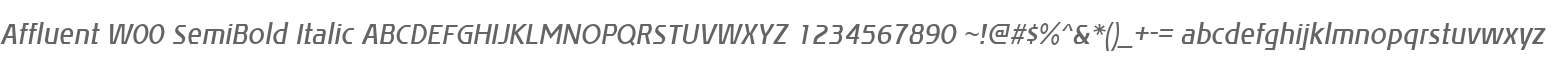 Affluent W00 SemiBold Italic