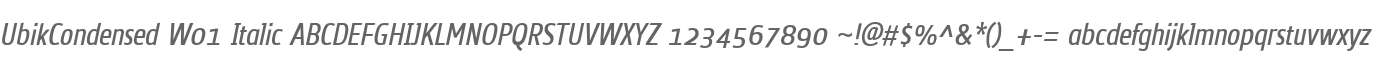UbikCondensed W01 Italic