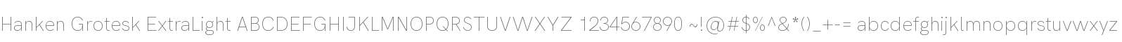 Hanken Grotesk ExtraLight