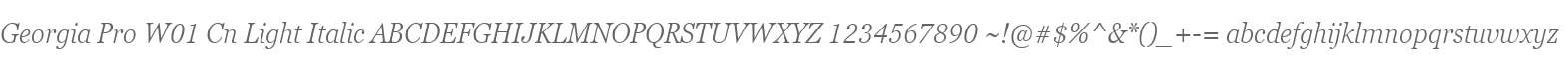 Georgia Pro W01 Cn Light Italic