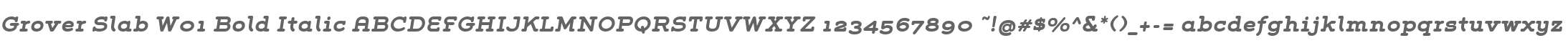 Grover Slab W01 Bold Italic