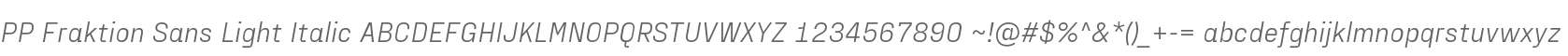 PP Fraktion Sans Light Italic