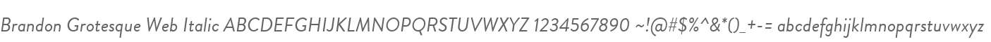 Brandon Grotesque Web Italic