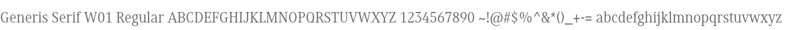 Generis Serif W01 Regular