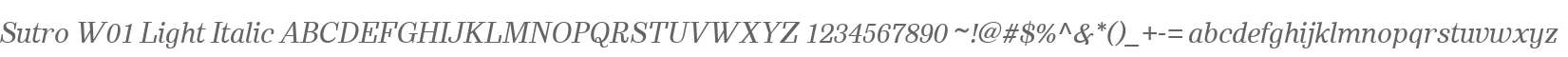Sutro W01 Light Italic