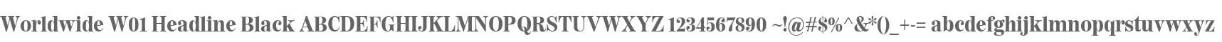 Worldwide W01 Headline Black