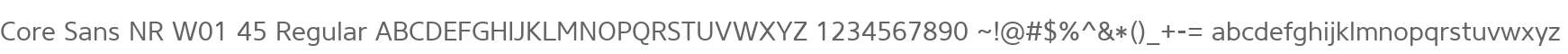 Core Sans NR W01 45 Regular