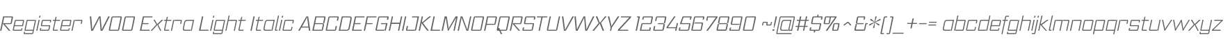 Register W00 Extra Light Italic