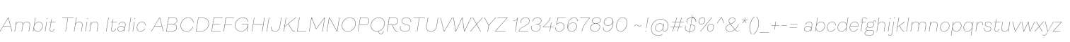 Ambit Thin Italic