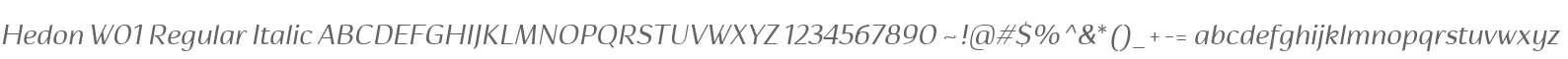 Hedon W01 Regular Italic