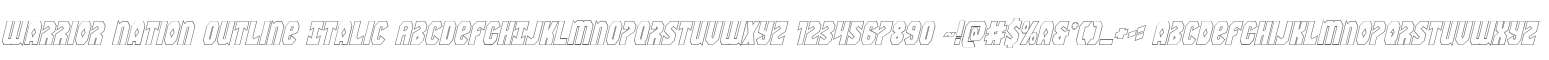 Warrior Nation Outline Italic