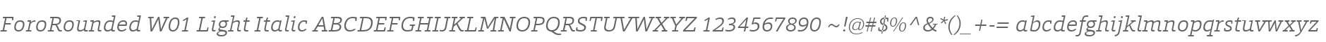 ForoRounded W01 Light Italic