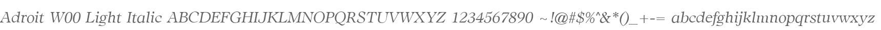 Adroit W00 Light Italic