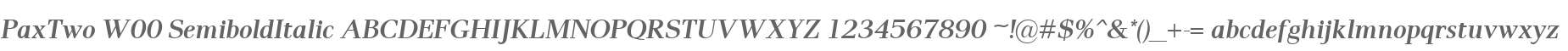 PaxTwo W00 SemiboldItalic