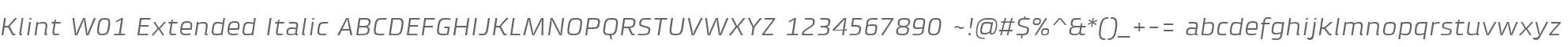 Klint W01 Extended Italic