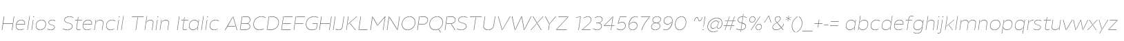 Helios Stencil Thin Italic
