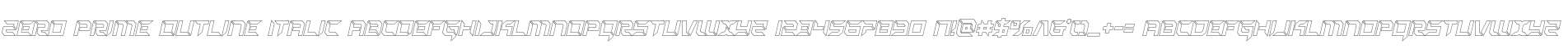 Zero Prime Outline Italic