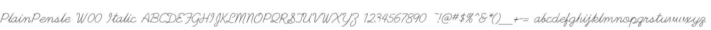 PlainPensle W00 Italic