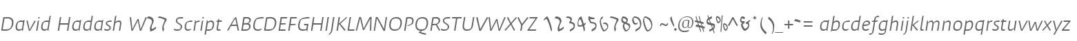 David Hadash W27 Script