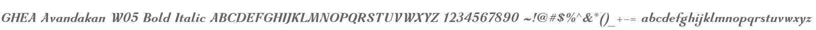 GHEA Avandakan W05 Bold Italic