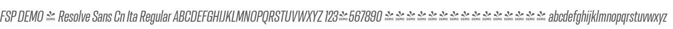 FSP DEMO - Resolve Sans Cn Ita