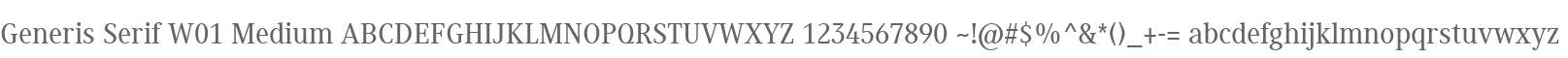 Generis Serif W01 Medium