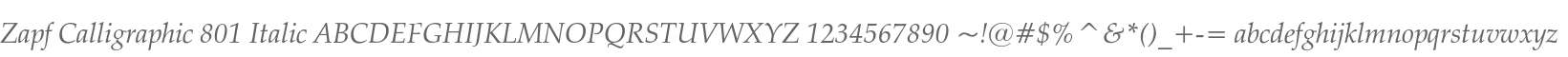 Zapf Calligraphic 801 Italic
