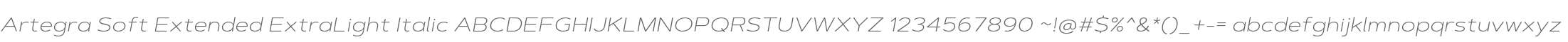 Artegra Soft Extended ExtraLight Italic