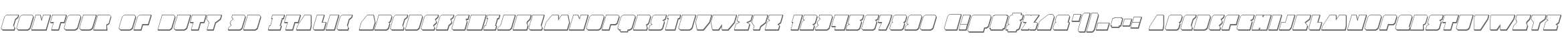 Contour of Duty 3D Italic