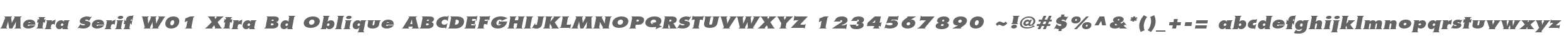 Metra Serif W01 Xtra Bd Oblique