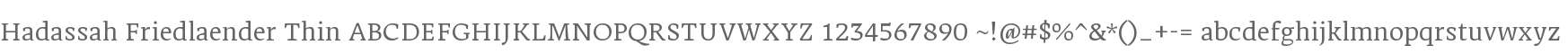 Hadassah Friedlaender Thin