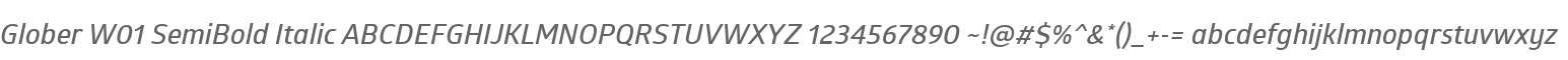 Glober W01 SemiBold Italic