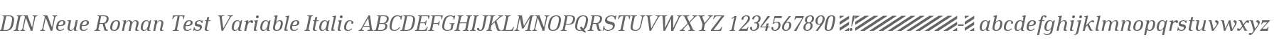 DIN Neue Roman Test Variable Italic