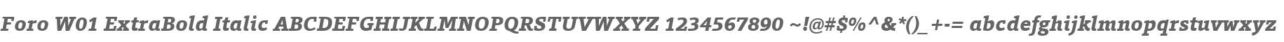 Foro W01 ExtraBold Italic