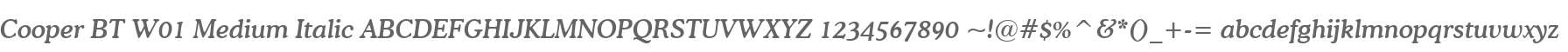 Cooper BT W01 Medium Italic